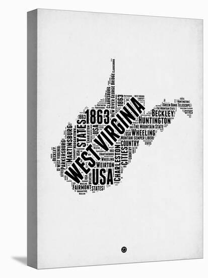 West Virginia Word Cloud 2-NaxArt-Stretched Canvas