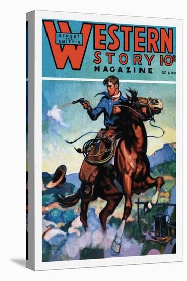 Western Story Magazine: Gunning 'Em Down-null-Stretched Canvas