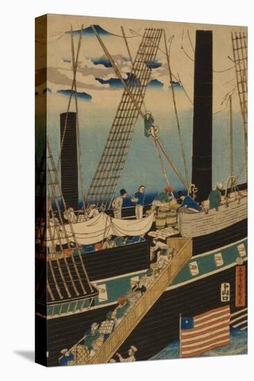 Western Traders Loading Cargo in Yokohama, 1861-Utagawa Sadahide-Premier Image Canvas