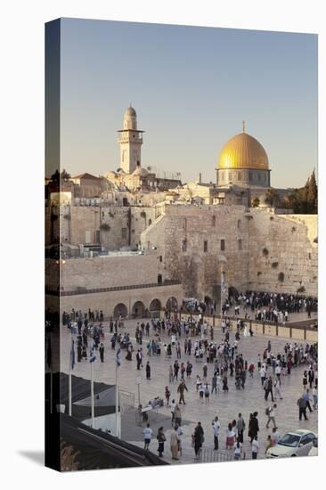 Western Wailing Wall, the Dome of the Rock and Omar Mosque, Old City, East Jerusalem-null-Premier Image Canvas