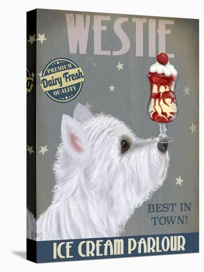 Westie Ice Cream-Fab Funky-Stretched Canvas