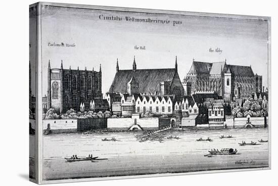 Westminster Abbey and the Palace of Westminster from the River Thames, London, 1647-Wenceslaus Hollar-Premier Image Canvas