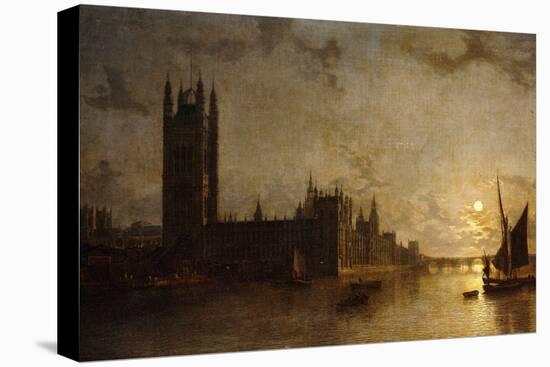 Westminster Abbey, the Houses of Parliament with the Construction of Westminster Bridge, 1859-Henry Pether-Premier Image Canvas