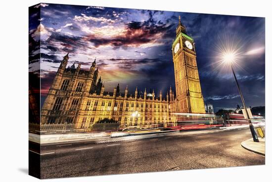 Westminster & Big Ben By Night-null-Stretched Canvas