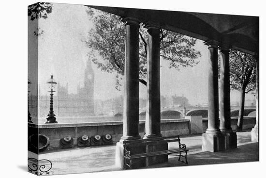 Westminster Bridge and Big Ben from the Terrace of St Thomas's Hospital, 1926-1927-null-Premier Image Canvas