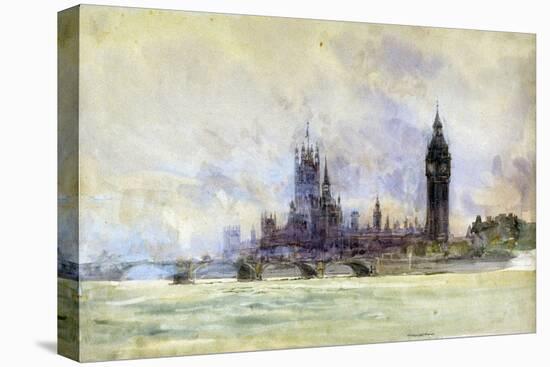 Westminster Bridge, Parliament, and Big Ben, in London (England). Watercolor, Late 19Th, Early 20Th-William Lionel Wyllie-Premier Image Canvas