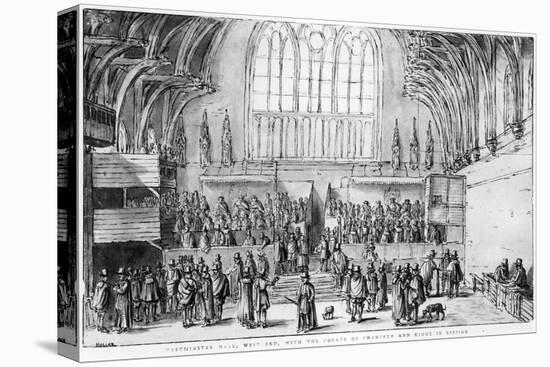 Westminster Hall, West End, with the Courts of Chancery and Kings in Session-Wenceslaus Hollar-Premier Image Canvas