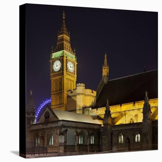 Westminster Palace, Big Ben, at Night, London, England, Great Britain-Rainer Mirau-Premier Image Canvas