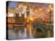 Westminster Sunset-Dominic Davison-Stretched Canvas