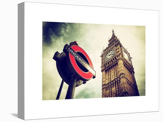 Westminster Underground Sign - Subway Station Sign - Big Ben - City of London - UK - England-Philippe Hugonnard-Stretched Canvas