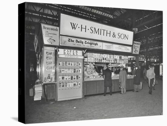 Wh Smiths Bookstall at Waterloo Station, Lambeth, London, 1960-null-Premier Image Canvas