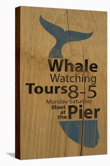 Whale Sign on Wood #1-J Hovenstine Studios-Premier Image Canvas