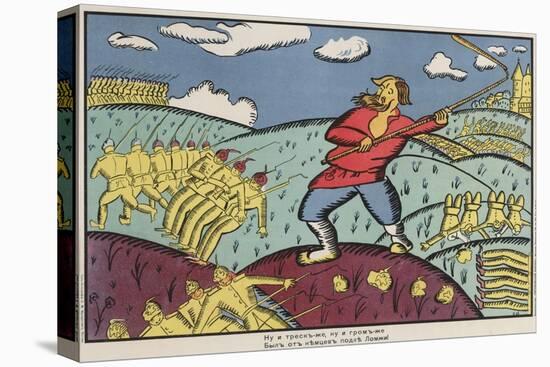 What a Boom! What a Blast There Was from the Germans at Lomza! , 1915 (Colour Litho)-Kazimir Severinovich Malevich-Premier Image Canvas