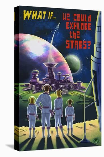 What If We Could Explore the Stars?-Lantern Press-Stretched Canvas