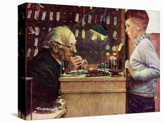 What Makes It Tick? (or The Watchmaker)-Norman Rockwell-Premier Image Canvas