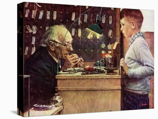 What Makes It Tick? (or The Watchmaker)-Norman Rockwell-Premier Image Canvas