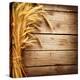 Wheat Ears on the Wooden Table, Sheaf of Wheat over Wood Background-Subbotina Anna-Premier Image Canvas