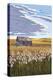 Wheat Field and Shack-Lantern Press-Stretched Canvas