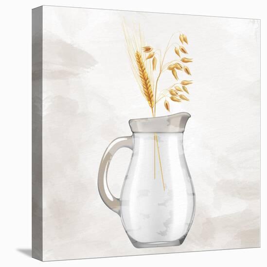 Wheat Vase 2-Kimberly Allen-Stretched Canvas