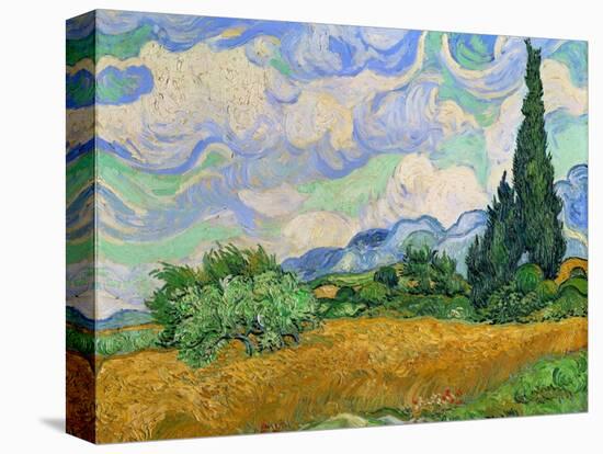 Wheatfield and cypress trees, Saint-Remy-de-Provence. Oil on canvas (1889) 73 x 93.5 cm.-Vincent van Gogh-Premier Image Canvas