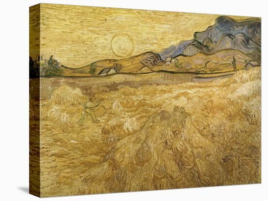Wheatfield with Reaper, 1889-Vincent van Gogh-Premier Image Canvas