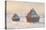 Wheatstacks, Snow Effect, Morning (Meules, Effet de Neige, Le Matin)-Claude Monet-Stretched Canvas