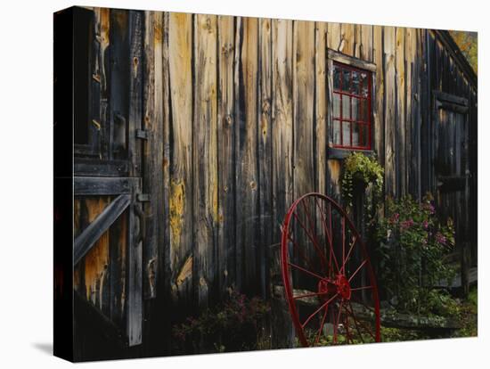 Wheel Besides Barn, Drury Place, Weston, Vermont, USA-Scott T. Smith-Premier Image Canvas