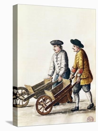 Wheelbarrow Race, from Costumes of Venetians, Grevenbroch Manuscript, Italy, 18th Century-null-Premier Image Canvas