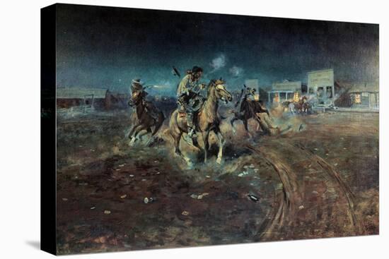 When Guns Speak-Charles Marion Russell-Stretched Canvas