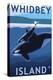 Whidbey Island, Washington - Orca and Calf-Lantern Press-Stretched Canvas