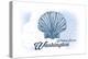 Whidbey Island, Washington - Scallop Shell - Blue - Coastal Icon-Lantern Press-Stretched Canvas