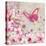 Whimsical Butterfly Pink Flowers-Megan Aroon Duncanson-Stretched Canvas