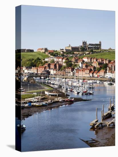 Whitby and the River Esk from the New Bridge, Whitby, North Yorkshire, Yorkshire, England, UK-Mark Sunderland-Premier Image Canvas