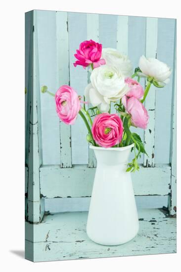 White and Pink Ranunculus Flowers-Anna-Mari West-Premier Image Canvas