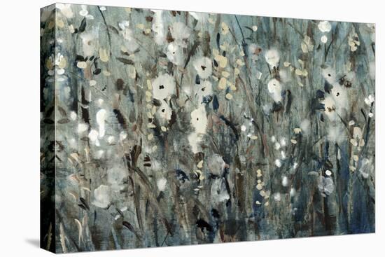 White Blooms with Navy I-Tim O'toole-Stretched Canvas