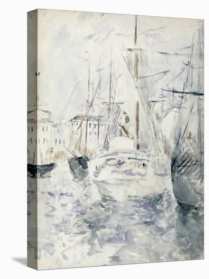 White Boat in the Port, Nice, 1881 (W/C on Paper)-Berthe Morisot-Premier Image Canvas