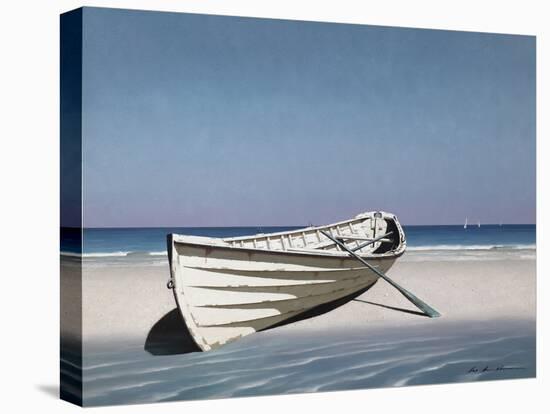 White Boat on Beach-Zhen-Huan Lu-Premier Image Canvas