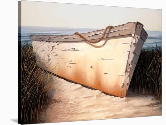 White Boat-Karl Soderlund-Stretched Canvas