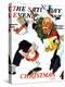 "White Christmas" Saturday Evening Post Cover, December 25,1937-Norman Rockwell-Premier Image Canvas