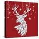 White Deer and Hanging Stars-Fab Funky-Stretched Canvas