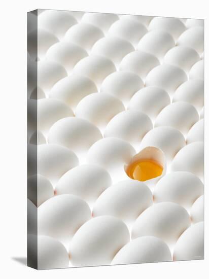 White Eggs, Lying on Their Sides, One Opened-Klaus Arras-Premier Image Canvas