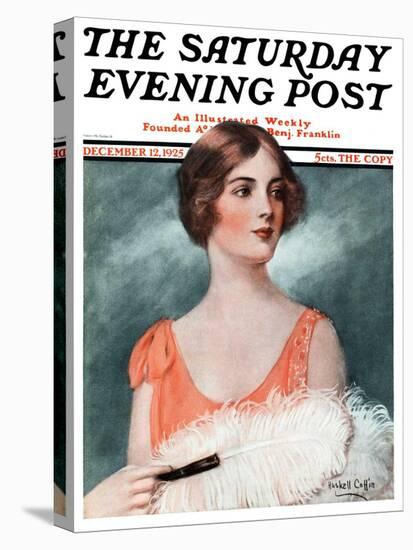 "White Feathered Fan," Saturday Evening Post Cover, December 12, 1925-William Haskell Coffin-Premier Image Canvas