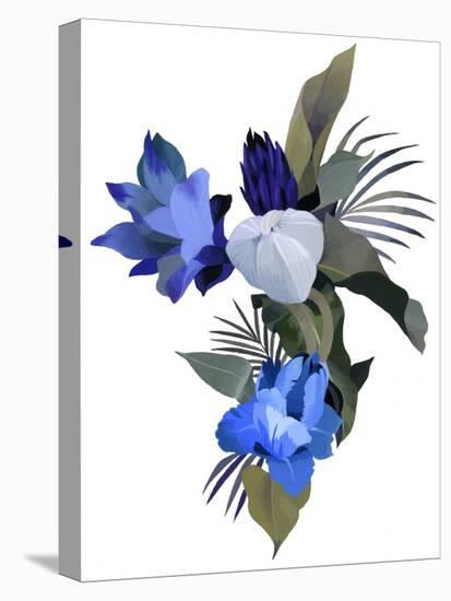 White Flowers and Light Blue Flowers (Gouache on Paper and Adobe Photoshop)-Hiroyuki Izutsu-Premier Image Canvas
