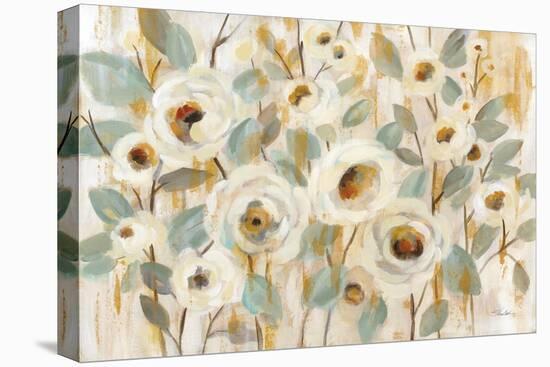 White Gold and Sage Floral-Silvia Vassileva-Stretched Canvas