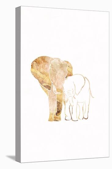 White Gold Elephants 2-Sarah Manovski-Premier Image Canvas