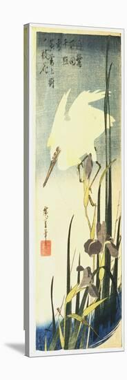 White Heron and Irises, 1833-Ando Hiroshige-Premier Image Canvas