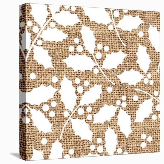 White Holly Branches Burlap-Joanne Paynter Design-Premier Image Canvas