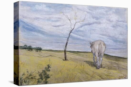 White Horse-Giovanni Fattori-Premier Image Canvas