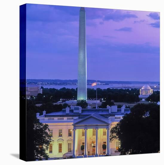 White House at dusk, Washington Monument, Washington DC, USA-null-Premier Image Canvas