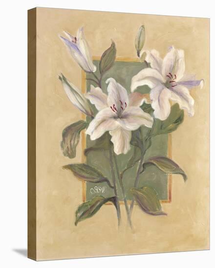 White Lilies-Shari White-Stretched Canvas